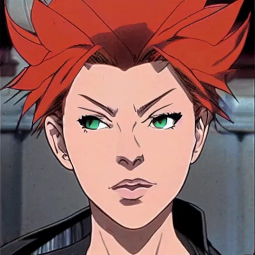 Prompt: scarlett johansson as vash the stampeed in trigun anime