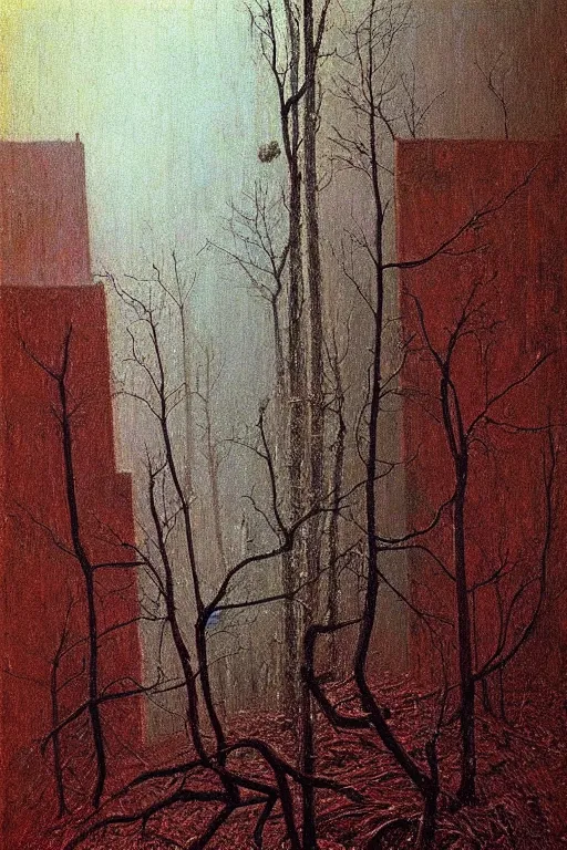 Prompt: (((((a ramshackle manhattan brick brownstone deep in the forest))))) by Zdislav Beksinski!!!!!!!!!!!!!!!!!!!!!!!!!!!