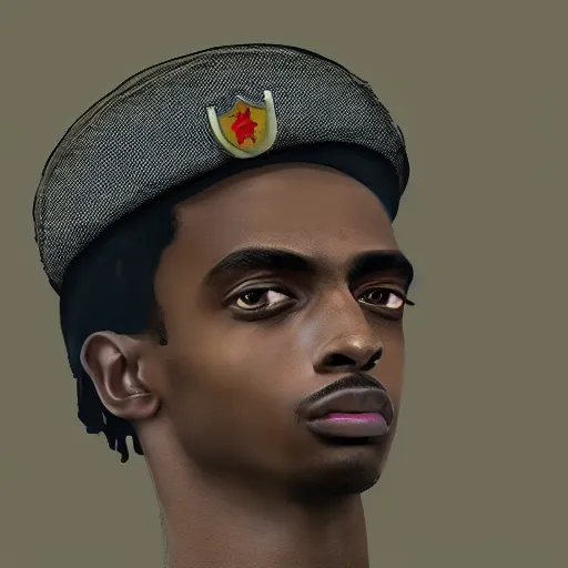 Image similar to playboi carti as a world war ii soldier digital art 4 k detailed super realistic