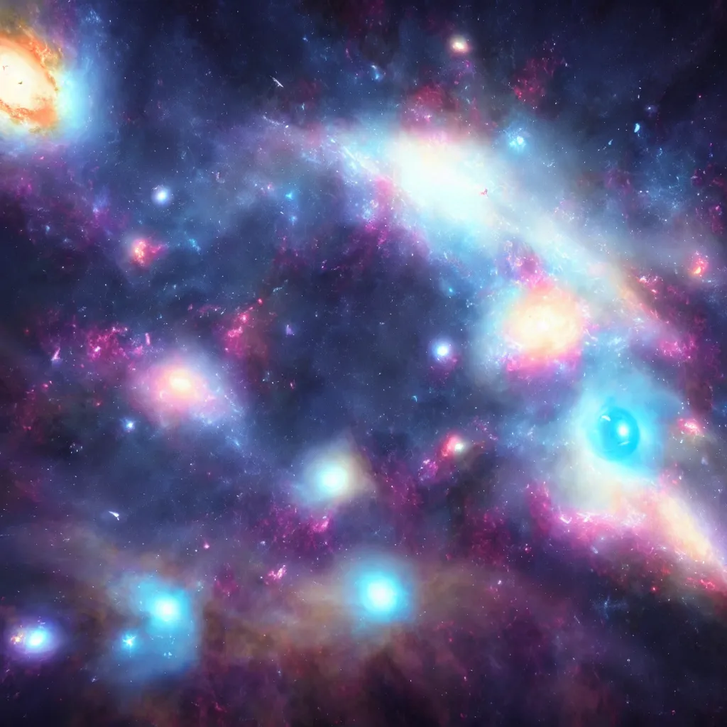 Image similar to a majestic dream without gravity, photorealistic, nebula galaxies, unreal engine,