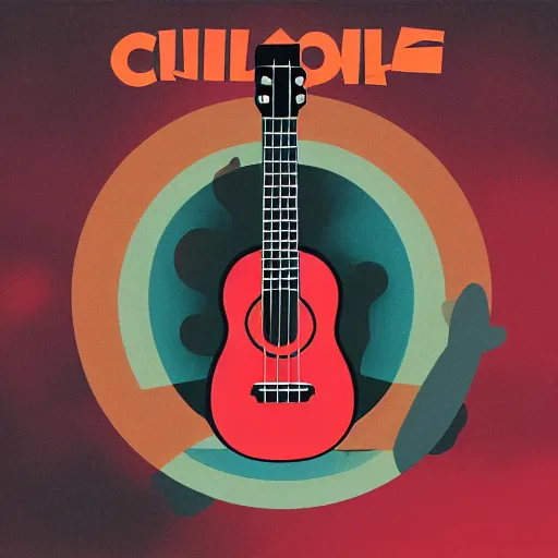 Image similar to album art, chill, ukulele, airplane