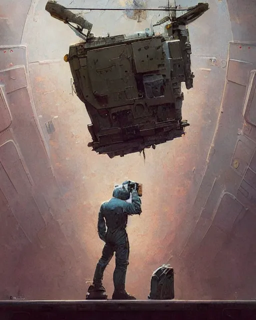 Prompt: a highly detailed epic cinematic concept art CG render digital painting artwork: Soviet cosmonaut . By Greg Rutkowski, in the style of Francis Bacon and Syd Mead and Norman Rockwell and Beksinski, open ceiling, highly detailed, painted by Francis Bacon and Edward Hopper, painted by James Gilleard, surrealism, airbrush, Ilya Kuvshinov, WLOP, Stanley Artgerm, very coherent, triadic color scheme, art by Takato Yamamoto and James Jean
