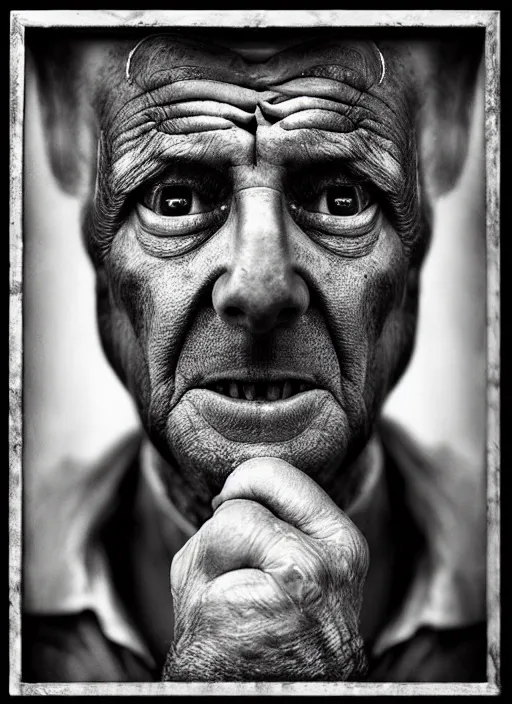 Image similar to handsome anthropomorphic mangle by lee jeffries, gelatin silver process