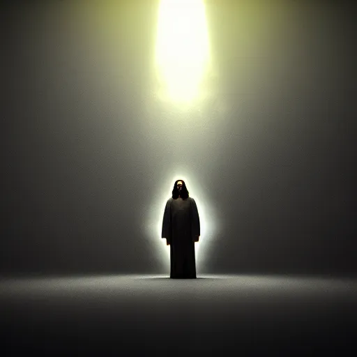 Image similar to the second coming of Jesus Christ, Octane render, artistic, Cinema 4D, dark horror