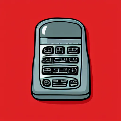 Prompt: retro walkie-talkie, medium closeup, simple background, hand drawn