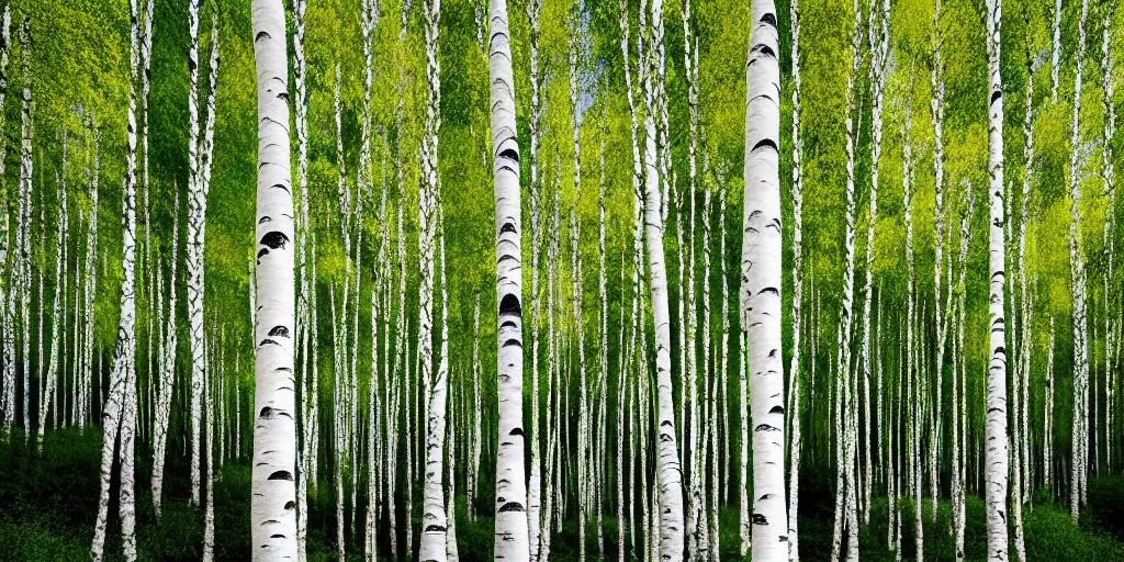 Image similar to lush birch forest, dense vegetation, against light, bright details, contrasting, daylight, highly detailed, by dieter rams 2 0 0 0, national geographic magazine, reportage photo, natural colors