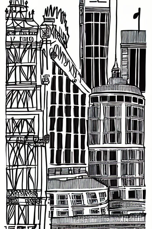 Image similar to london, illustration, in style of bo lundberg