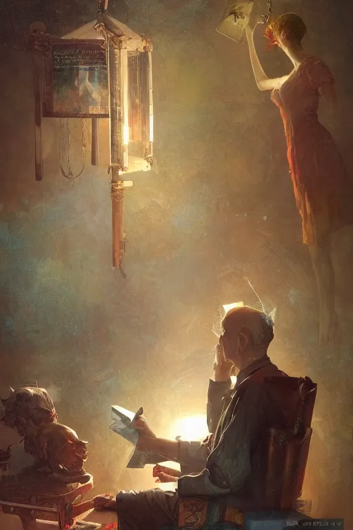 Image similar to prognosticator, oil painting, sunlit, paint texture, digital painting, highly detailed, artstation, sharp focus, illustration, concept art, ruan jia, charlie bowater, tom bagshaw, norman rockwell