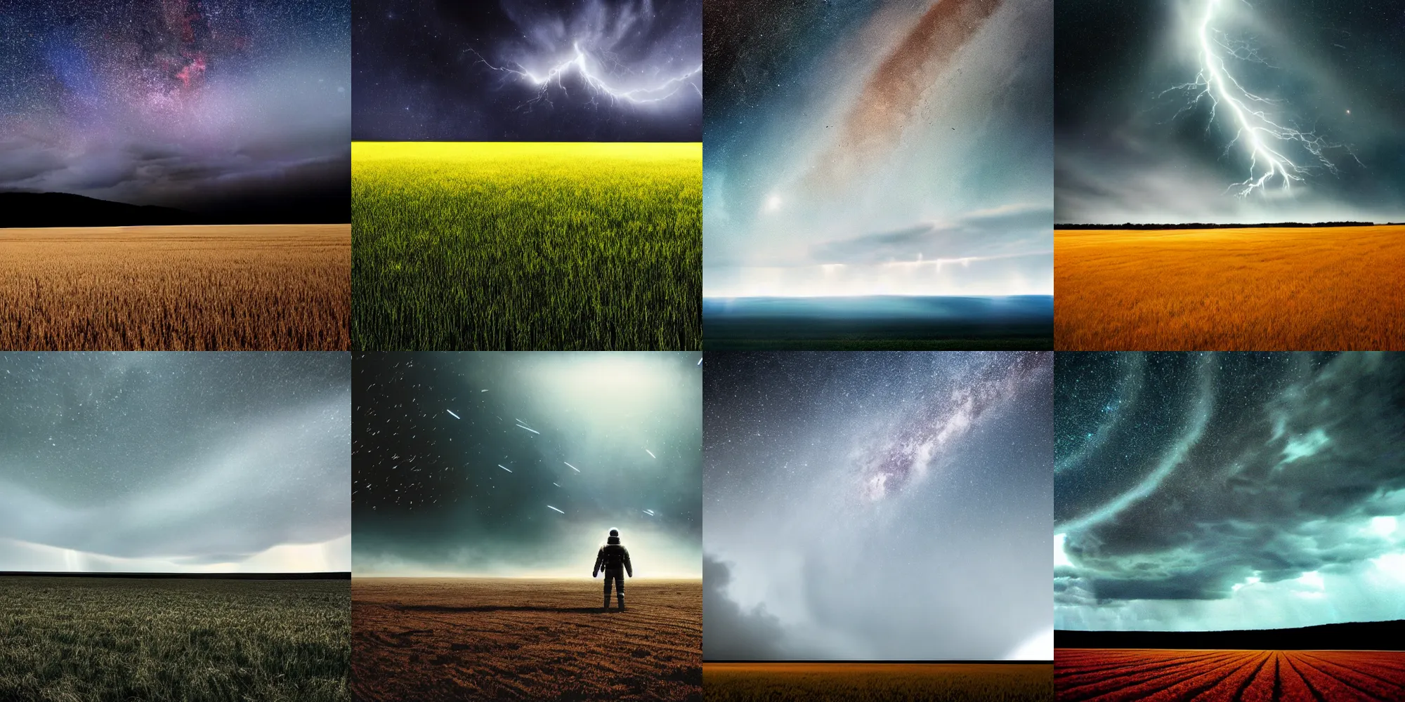 Prompt: interstellar, wide fields, thunder