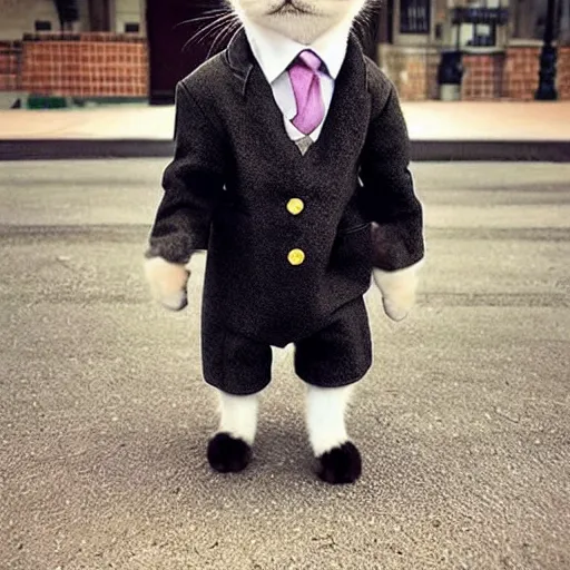 Image similar to cat wearing a coat suit