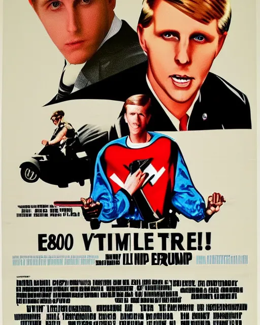 Prompt: 1 9 8 0's movie poster, eric trump is an antifa supersoldier, eric trump, exoskeleton, fan art, dramatic