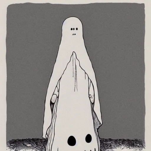 Prompt: cute ghost by edward gorey