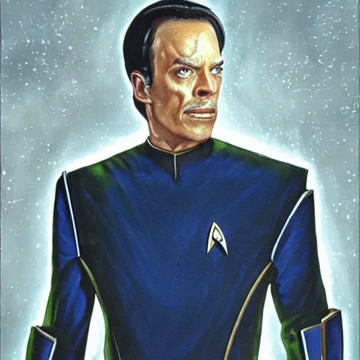 Prompt: dax from star trek : deep space nine. realistic concept art painting,