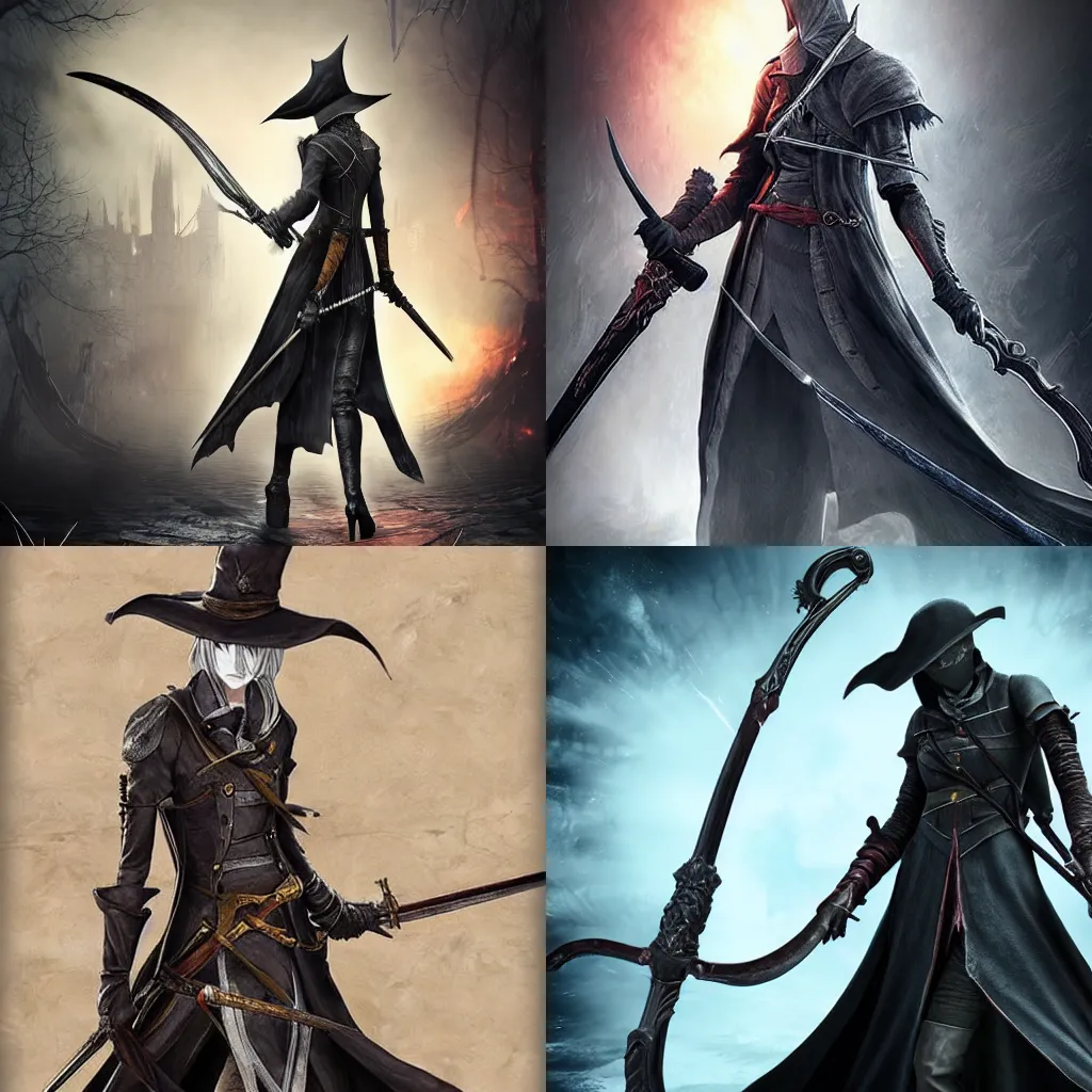 Lady Maria With A Scythe, bloodborne | Stable Diffusion
