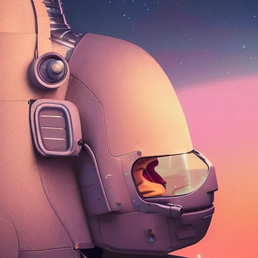 Prompt: a man in a space suit with a flower in his hand, a computer rendering by Mike Winkelmann, trending on cgsociety, retrofuturism, uhd image, rendered in cinema4d, hard surface modeling