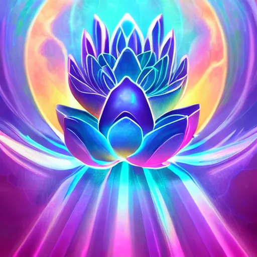 Image similar to lotus flower epic legends game icon stylized digital illustration radiating a glowing aura global illumination ray tracing hdr fanart arstation by ian pesty and katarzyna da bek - chmiel