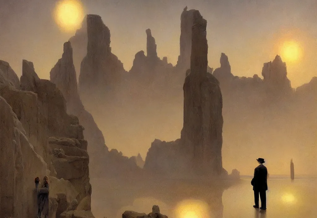 Image similar to thoughts of dreams, art by james gurney and greg rutkowski, surrealism by salvador dali, very detailed, high resolution, inspired by rene magritte, volumetric lighting