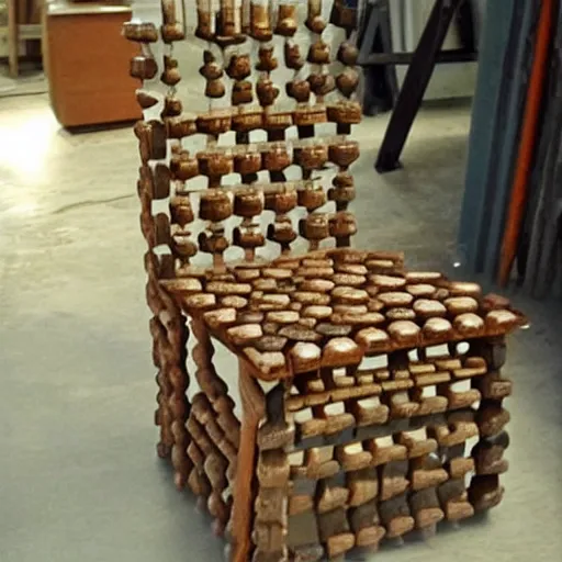 Image similar to chair made out of nails