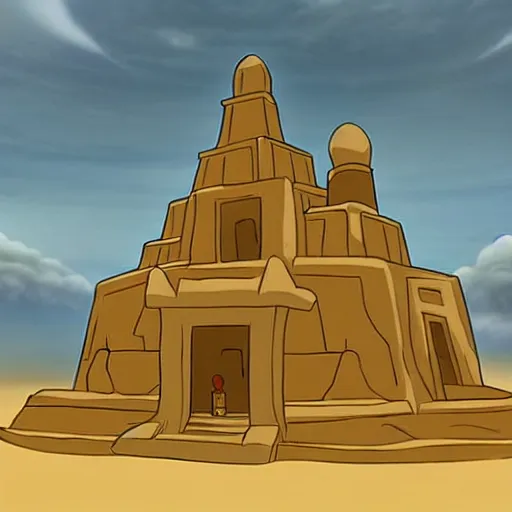 Image similar to A temple made of sand, in the style of Avatar: The Last Airbender