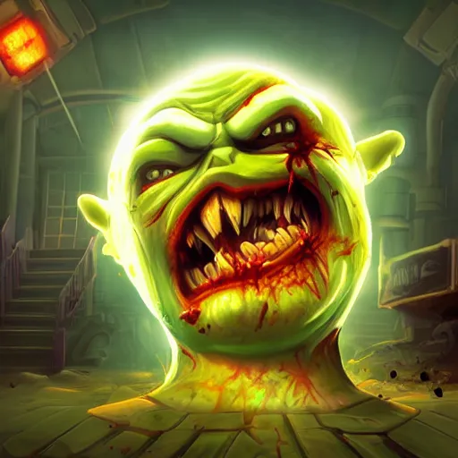 Prompt: angry zombie, epic legends game icon, stylized digital illustration, radiating a glowing aura, global illumination, ray tracing, hdr, fanart arstation by ian pesty and katarzyna bek - chmiel