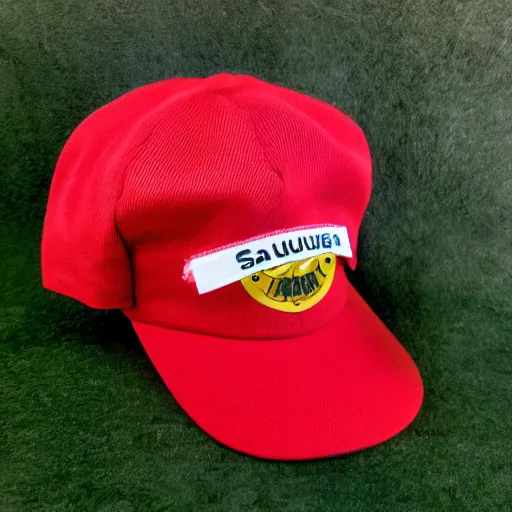 Prompt: sausauge with a hat