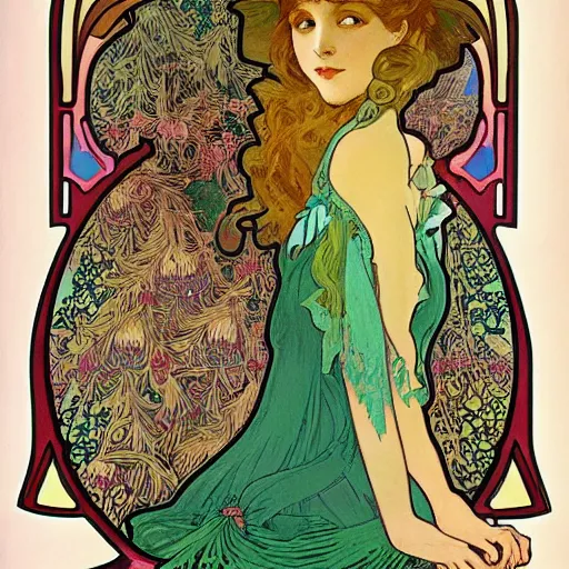 Prompt: Mexican fairy princess portrait, art nouveau, alphonse mucha