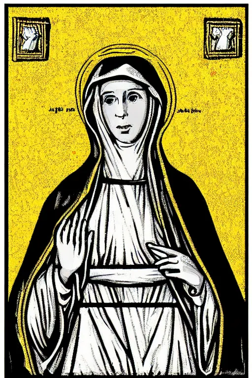 Prompt: digital art of saint catherine of siena vector art