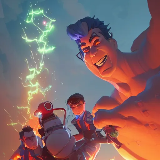 Prompt: hero world ghostbusters, behance hd by jesper ejsing, by rhads, makoto shinkai and lois van baarle, ilya kuvshinov, rossdraws global illumination