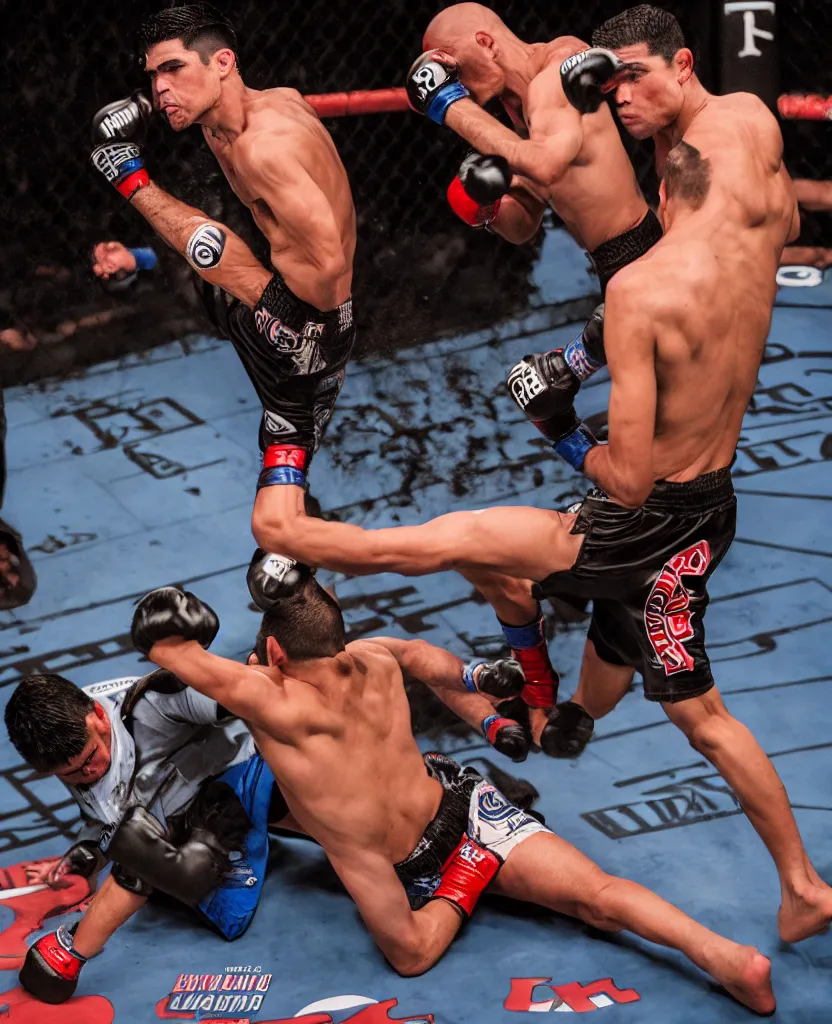 Image similar to chito vera knocks out dominick cruz via headkick, by annie leibovitz and steve mccurry, natural light, detailed face, canon eos c 3 0 0, ƒ 1. 8, 3 5 mm, 8 k, medium - format print