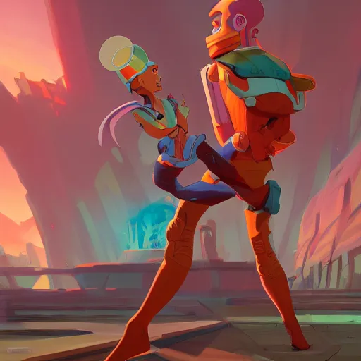 Image similar to hero world futurama, behance hd by jesper ejsing, by rhads, makoto shinkai and lois van baarle, ilya kuvshinov, rossdraws global illumination