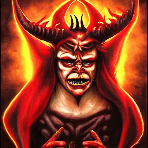 Image similar to demon satan claus, dennis carlsson