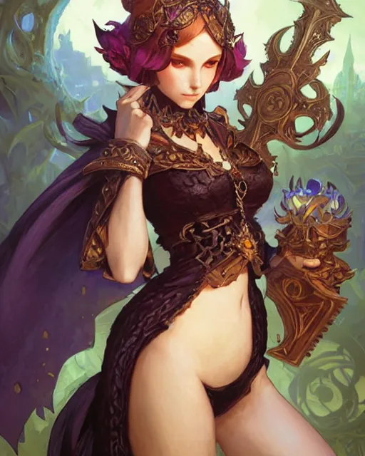 Image similar to Odin Sphere leifthrasir Vanillaware , D&D, fantasy, intricate, elegant, highly detailed, digital painting, artstation, concept art, matte, sharp focus, illustration, hearthstone, art by Artgerm and Greg Rutkowski and Alphonse Mucha