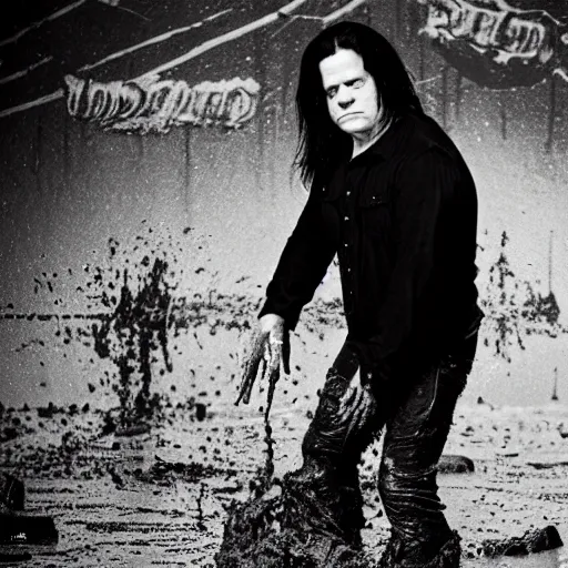 Image similar to glenn danzig playing in mud,