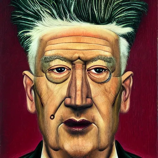 Image similar to painting of david lynch by arcimboldo