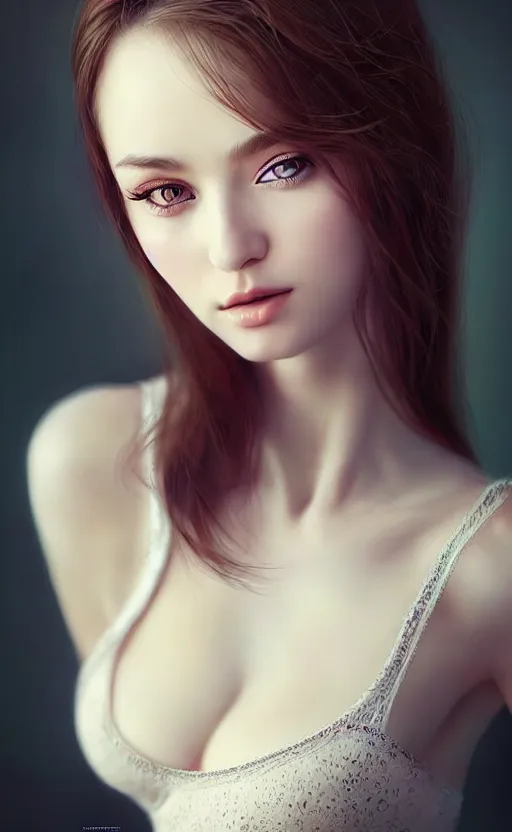 Image similar to a gorgeous russian female photo, bokeh, beautiful face, professionally retouched, soft lighting, realistic, smooth face, full body shot, torso, dress, perfect eyes, sharp focus on eyes, 8 k, high definition, insanely detailed, intricate, elegant, art by artgerm and kyoung hwan kim