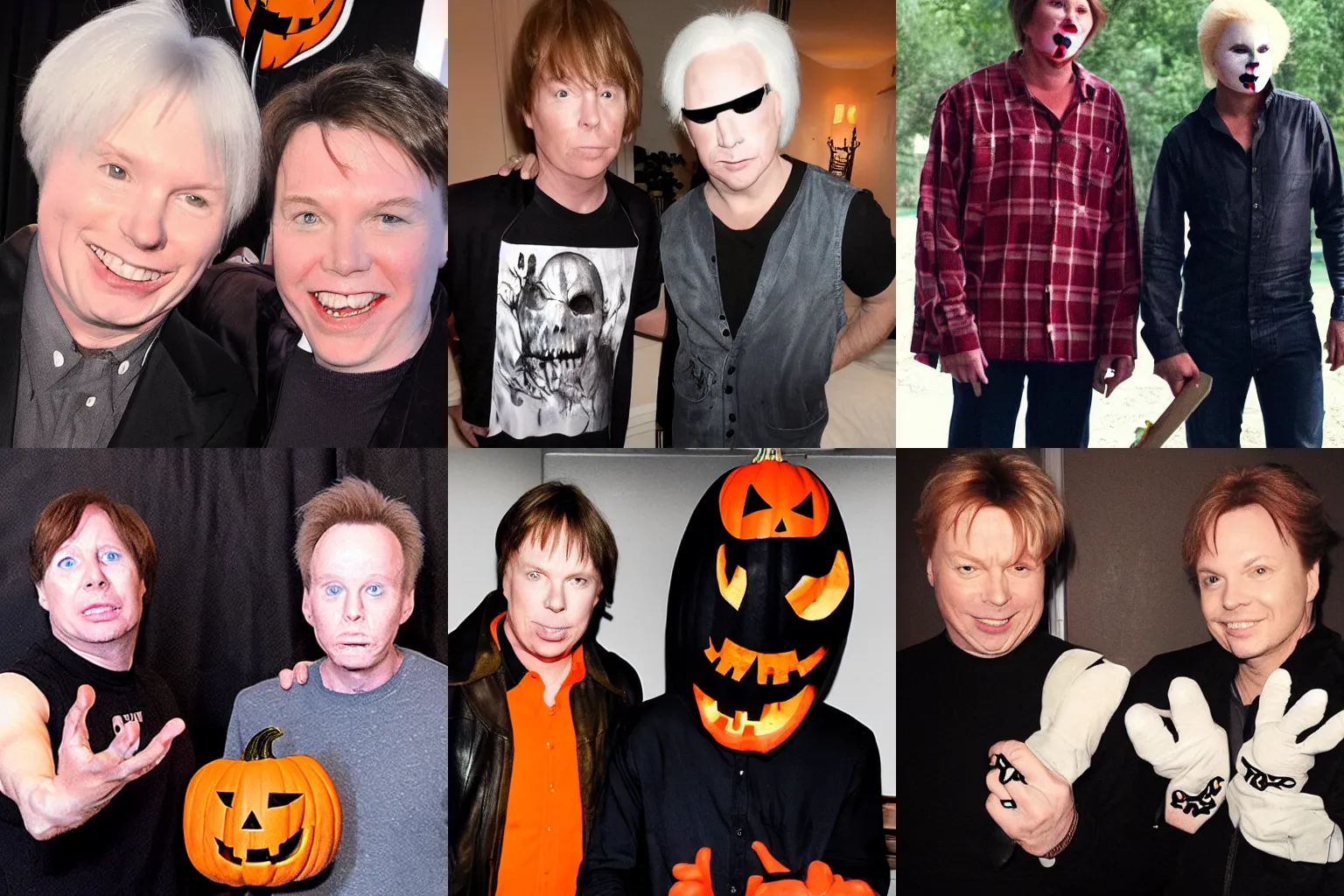 Prompt: mike meyers and michael meyers from halloween are best friends
