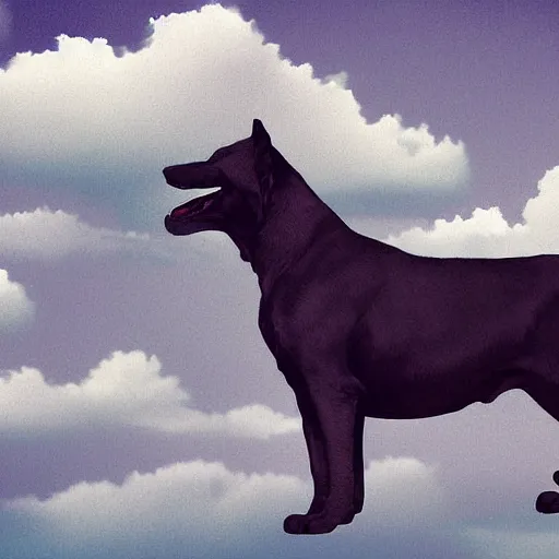 Image similar to a four - legged behemoth of such size that it seems to touch the clouds, digital art