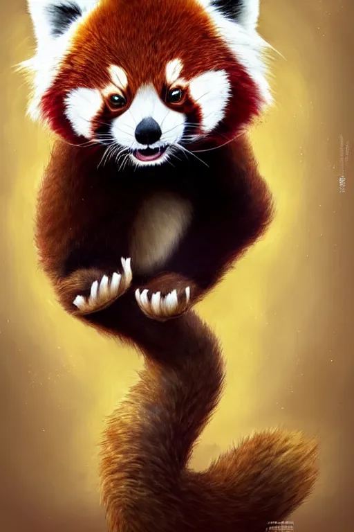 Image similar to red panda playing xbox one, animation pixar style, by pendleton ward, magali villeneuve, artgerm, rob rey and kentaro miura style, golden ratio, trending on art station