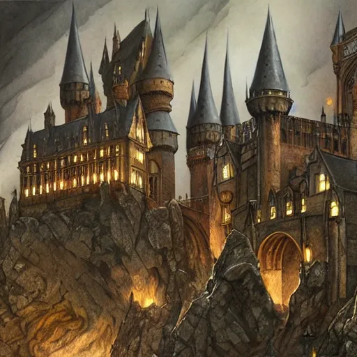 Image similar to inside hogwarts castle, a detailed matte painting by anton pieck, deviantart contest winner, fantasy art, concept art, official art, matte drawing