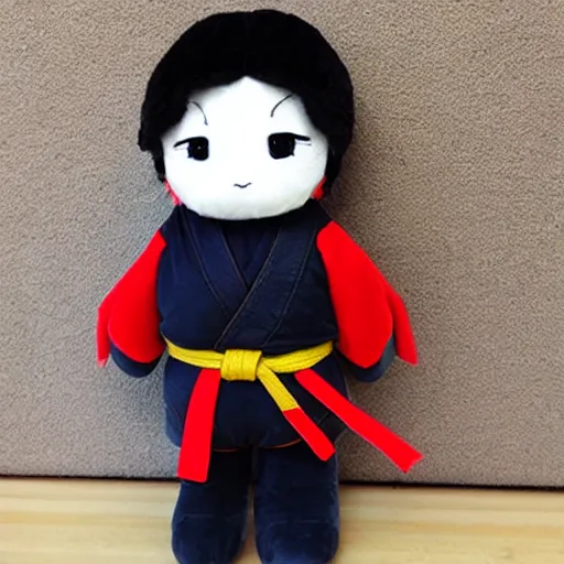 Image similar to cute fumo plush of a martial arts instructor, anime girl