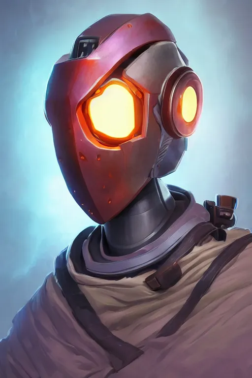 Image similar to epic mask helmet robot ninja portrait stylized as fornite style game design fanart by concept artist gervasio canda, behance hd by jesper ejsing, by rhads, makoto shinkai and lois van baarle, ilya kuvshinov, rossdraws global illumination radiating a glowing aura global illumination ray tracing hdr render in unreal engine 5