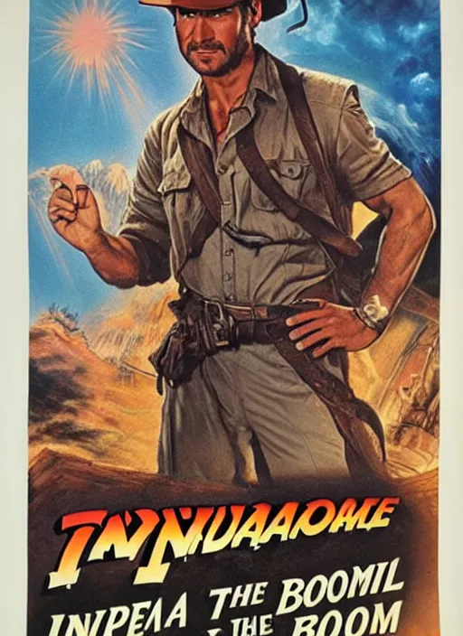 Image similar to 1 9 8 6 poster for indiana jones and the temple of boom
