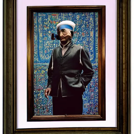 Image similar to A Ottoman cyborg, portrait, by Nam June Paik, Man Ray, Annie Liebovitz