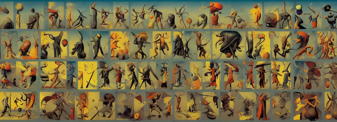 Image similar to full - body surreal colorful boardgame rpg character concept art anatomy, action pose, very coherent and colorful high contrast masterpiece by norman rockwell franz sedlacek hieronymus bosch dean ellis simon stalenhag rene magritte gediminas pranckevicius, dark shadows, sunny day, hard lighting, reference sheet white! background