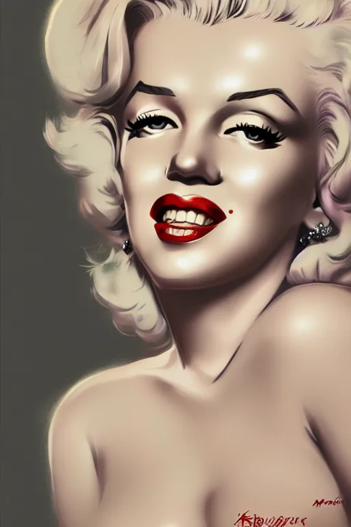 Image similar to marilyn monroe, manga cover art, detailed color portrait, artstation trending, 8 k, greg rutkowski