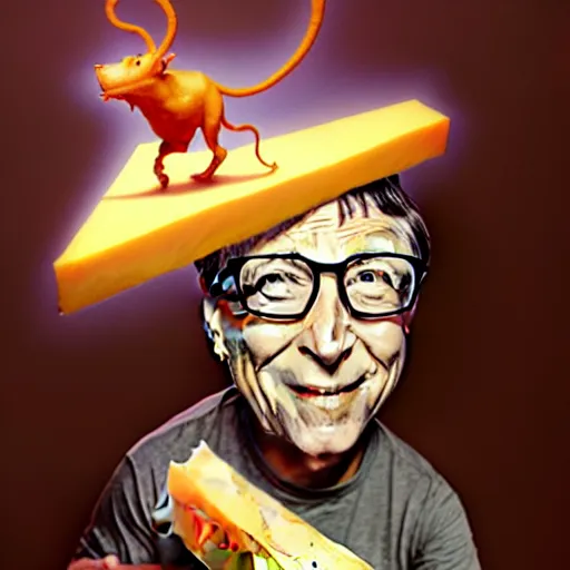 Image similar to bill gates as cheese! being grated hyper detailed, digital art, artstation, cinematic lighting, studio quality, smooth render, by peter mohrbacher, hajime sorayama, wayne barlowe, boris vallejo, aaron horkey, gaston bussiere, craig mullins