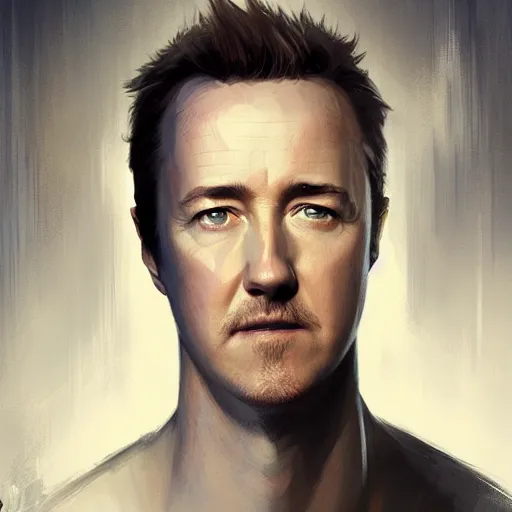 Image similar to a portrait of edward norton's face as an egg, concept art by greg rutkowski, artgerm and ruan jia