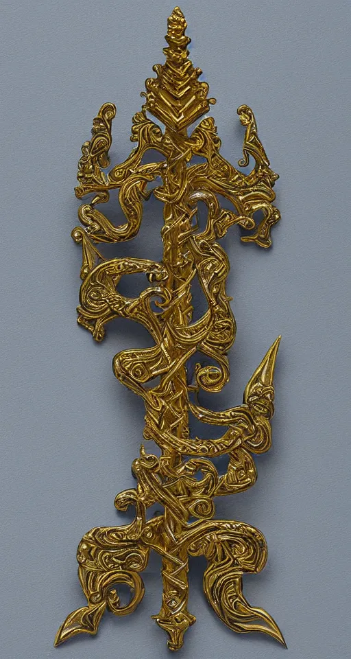 Image similar to ornate ceremonial bismuth trident