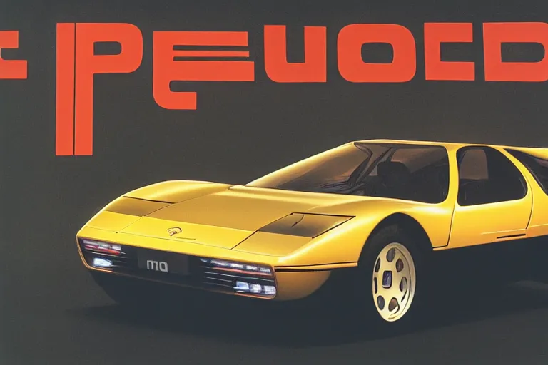 Prompt: designed by giorgetto giugiaro stylized poster of a single 1 9 9 1 miura citroen dm bmw m 1 ( ( mclaren f 1 ) ) delorean concept, thick neon lights, ektachrome photograph, volumetric lighting, f 8 aperture, cinematic eastman 5 3 8 4 film