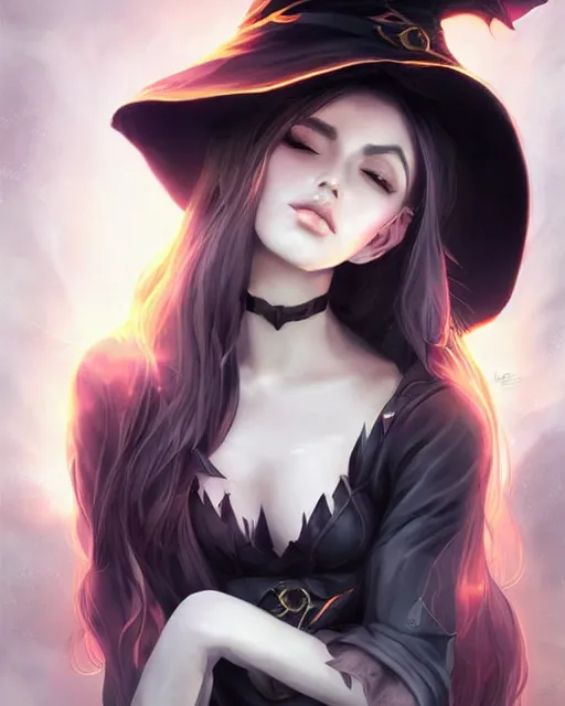 Image similar to beautiful portrait of a Witch who looks like Albedo, Overlord anime character design by Ross Tran, artgerm detailed, soft lighting
